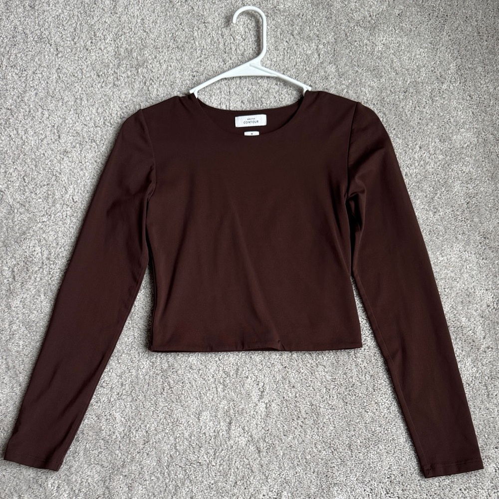 Aritzia Rich Brown contour Long Sleeve Top